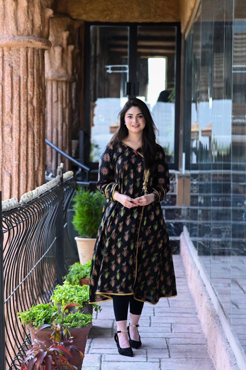 Regal Black Angrakha